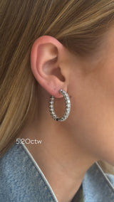 2 Prong In and Out Diamond Hoops