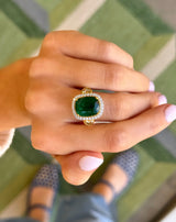 Emerald + Yellow Diamond Cocktail Ring