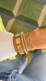 Pulsera de eslabones piramidales