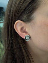 Large Enamel + Diamond Spike Studs