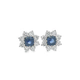 Gemstone and Diamond Flower Earrings