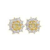 Yellow Diamond Flower Studs