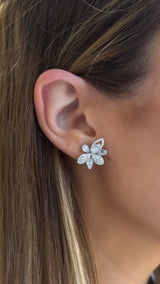 Abstract Diamond Flower Earrings