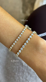 Yellow Gold Scalloped Tennis Bracelet