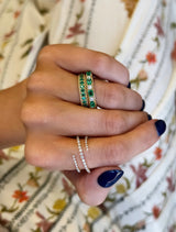 Rope Border Emerald Eternity Band