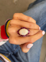 Vintage Opal + Ruby Cocktail Ring