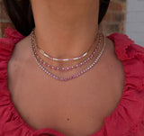 Pink Sapphire Trio Necklace