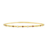 Diamond + Gemstone Coil Flex Bangle