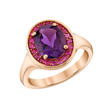 Amethyst and Pink Sapphire Ring