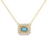 Bezel Gemstone Halo Necklace
