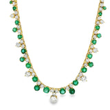 Emerald and Diamond Tennis Necklace