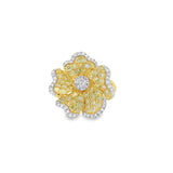 Yellow Diamond Flower Ring