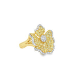 Yellow Diamond Flower Ring