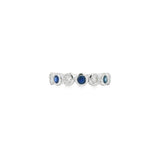 Round Bezel Gemstone and Diamond Ring