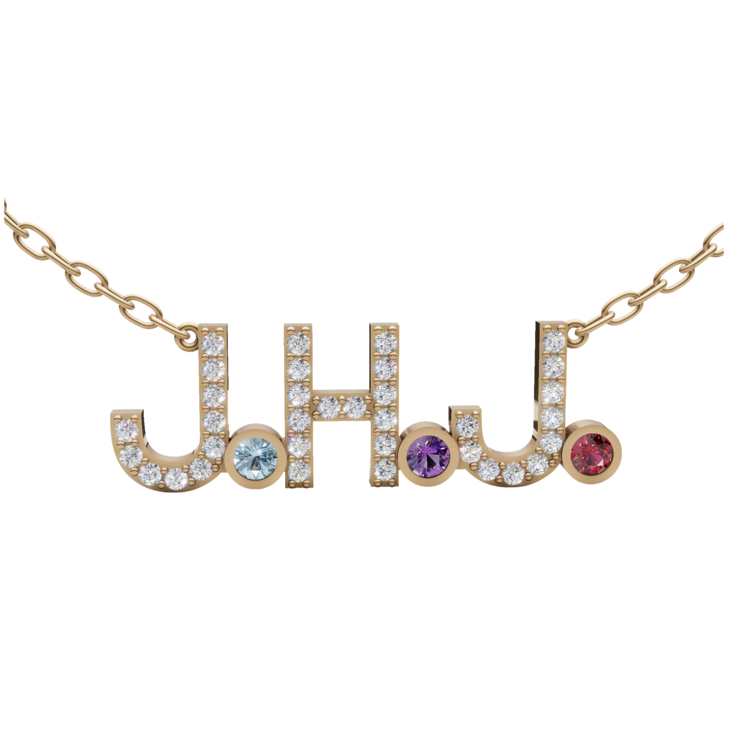 Birthstone Initial Necklace