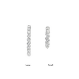 Small Single Prong In + Out Diamond Hoops