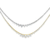 16" Graduated Three Prong Tennis Necklace