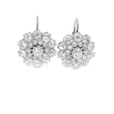 Diamond Cluster Drop Earrings