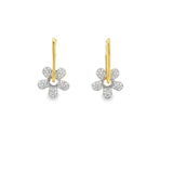 Square Hoop Flower Earrings