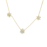Triple Station Flower Necklace