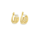Pendientes Huggies con bisel pavé en relieve