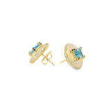 Pendientes Huggies con bisel pavé en relieve