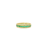 Rope Border Emerald Eternity Band
