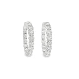 2 Prong In and Out Diamond Hoops