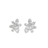 Abstract Diamond Flower Earrings