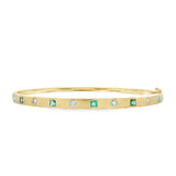 Small Emerald + Diamond Bangle