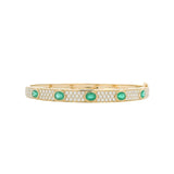 Pavé Diamond + Emerald Bangle