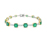 Cushion Cut Emerald Tennis Bracelet