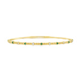 Diamond + Gemstone Coil Flex Bangle