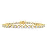 Yellow Gold Scalloped Tennis Bracelet