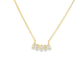 Baguette Diamond Curved Bar Necklace
