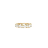 East/West Alternating Emerald Half Bezel Eternity Band