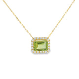 Peridot Halo Necklace