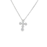 Mini Milgrain Diamond Cross Necklace