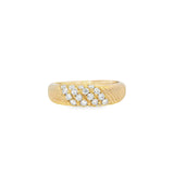 Ribbed Pavé Ring