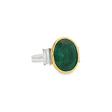 Bezel Emerald + Diamond Ring