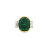 Bezel Emerald + Diamond Ring