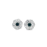Diamond + Sapphire Flower Studs