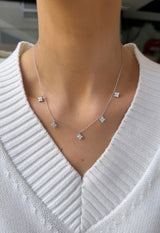 Diamond Quad Station Necklace