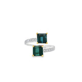 Tourmaline + Diamond Bypass Ring