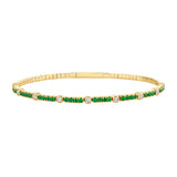 Gemstone + Diamond Bezel Flex Bangle