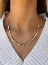 Paperclip Bezel Set Tennis Necklace