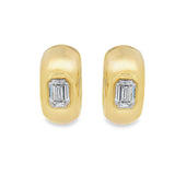 Puffy Bezel Emerald Huggies