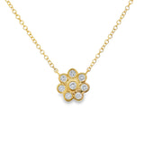 Bezel Flower Station Necklace