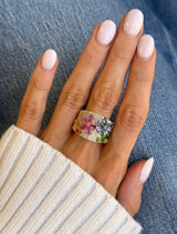 Rainbow Floral Ring