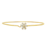 Baguette Flower Wire Bangle